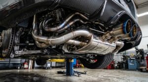 Sports car performance exhaust system components